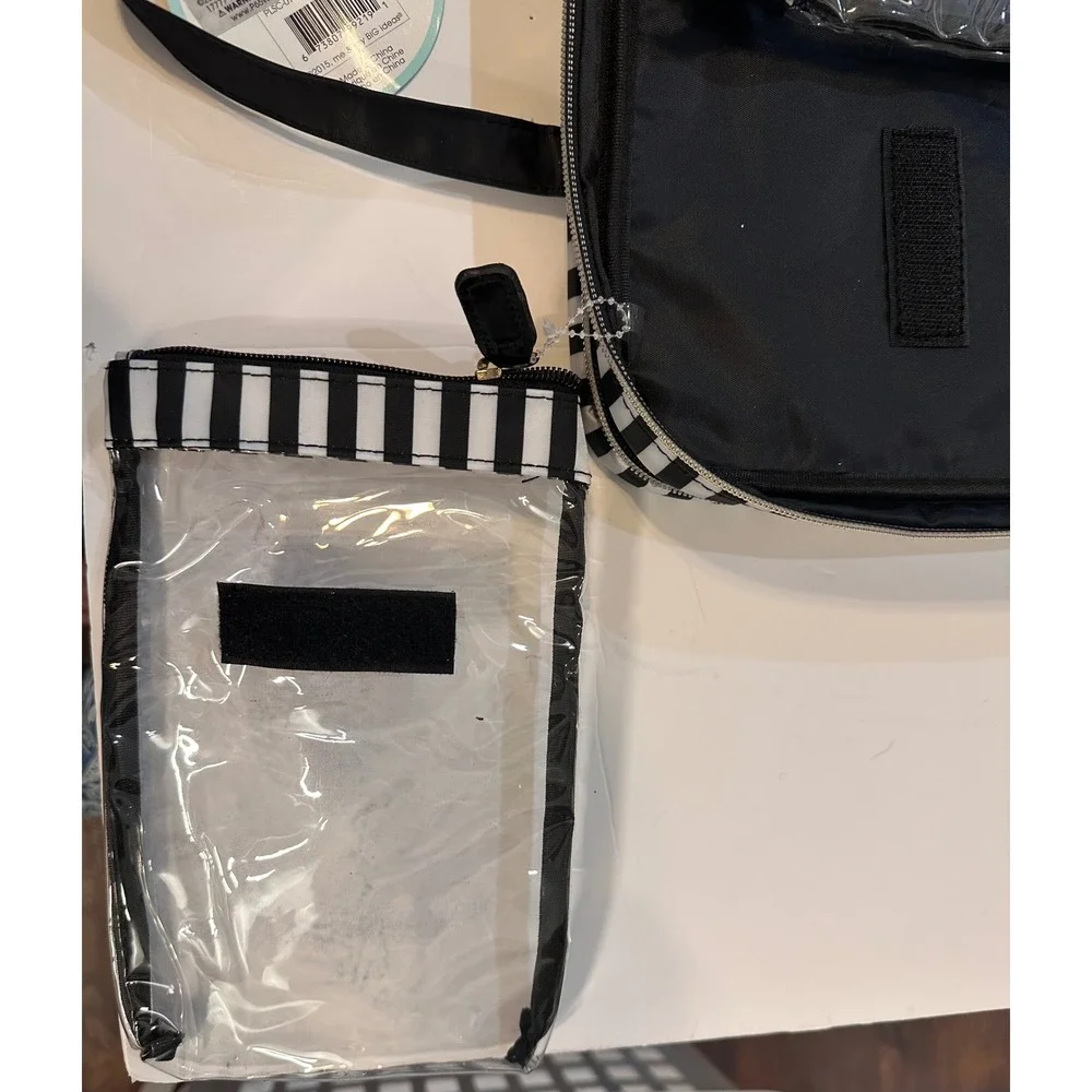 The Happy Planner Create 365 Storage Case Striped 3 Piece Set Black White Mint